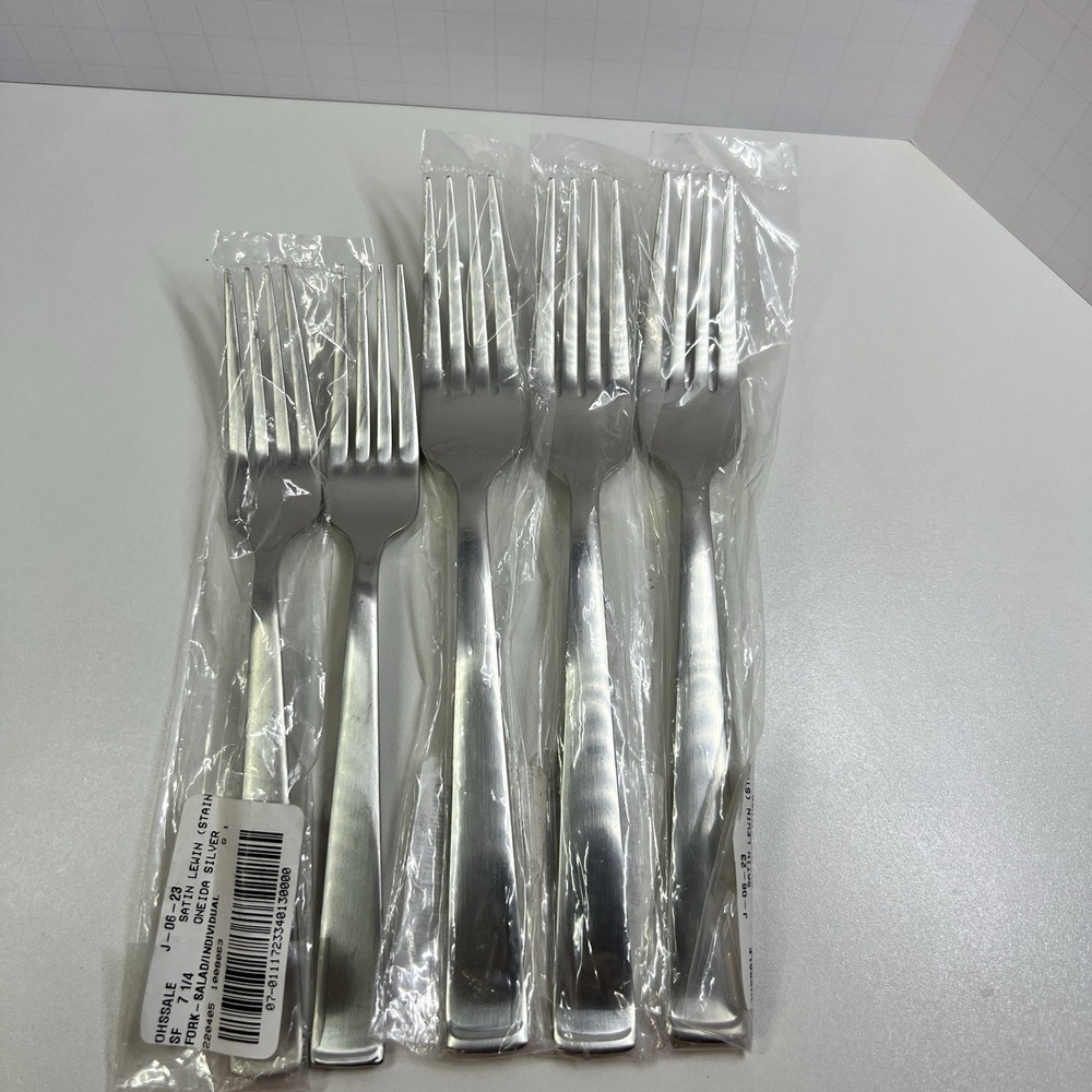 Oneida Satin Lewin 18/10 Stainless Flatware 5 Pc Set NEW 3 Dinner‎ 2 Salad Forks